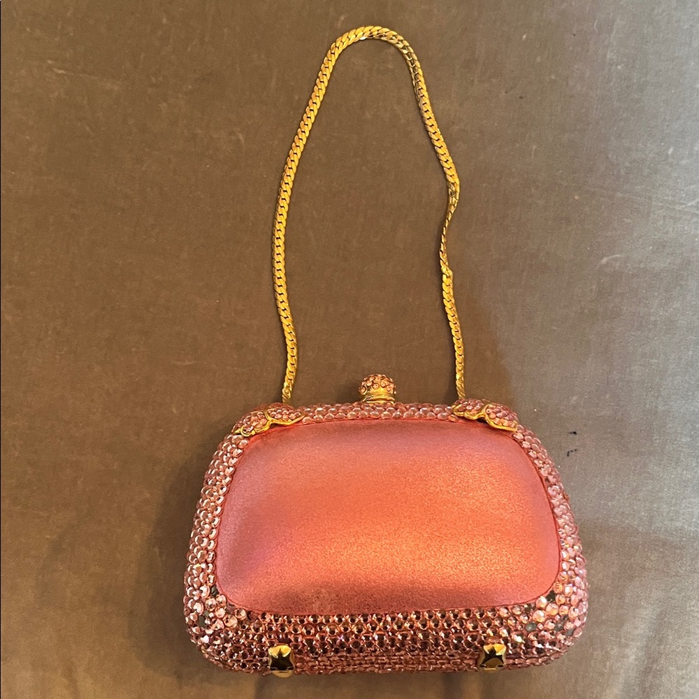 Rodo Pink Clutch with Gold Chain